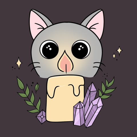 Logo chat et bougie magique
