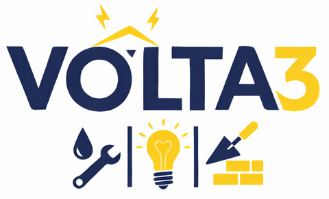 I fondatori di Volta3 davanti alla sede aziendale: professionisti esperti in servizi idraulici, elettrici ed edilizi per la tua casa