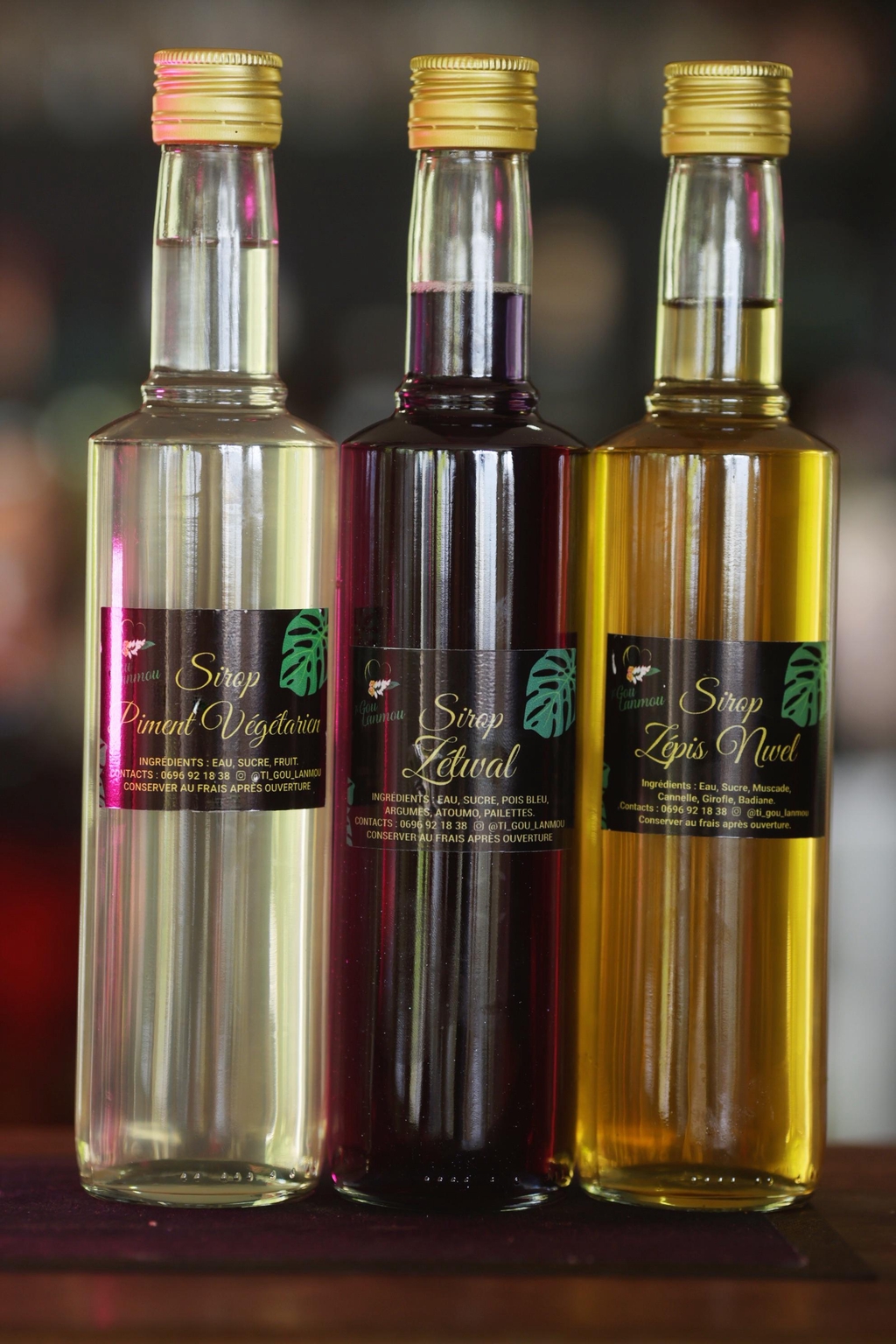 Ti gou Lanmou, les sirops aux saveurs locales. Fait avec amour en Martinique.