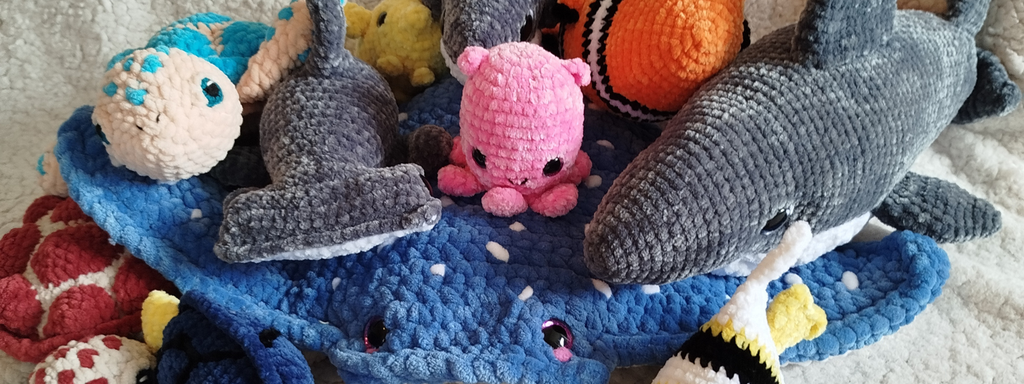 Collection Monde Marin au crochet fait par Aventur'elle.