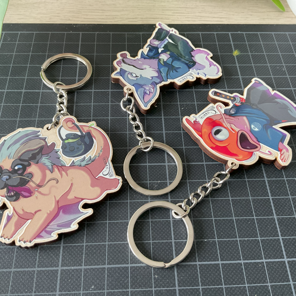 Llaveros de diferentes personajes de Jvidaldraw