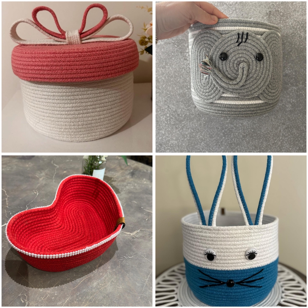 Paniers en cordes, fait main, personnalisable