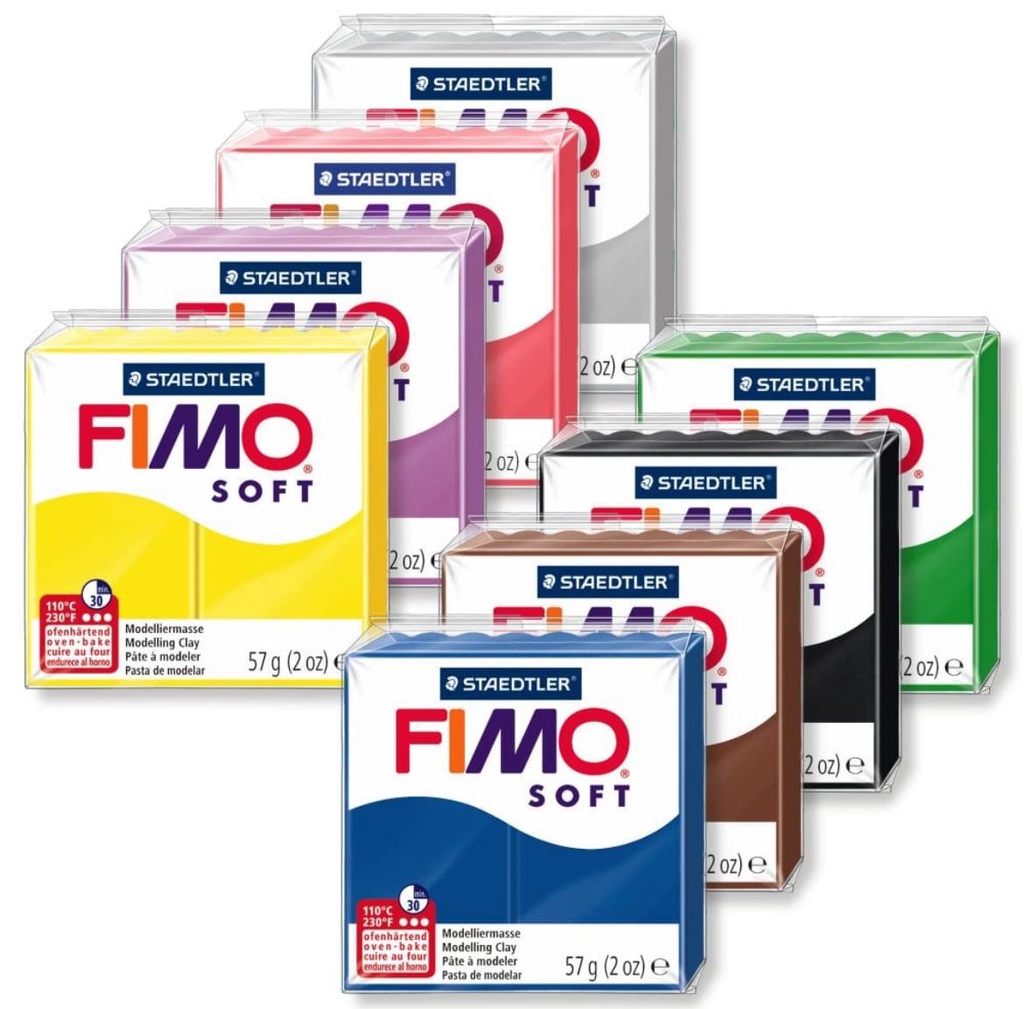 Fimo polymer clay packets in a range of colours