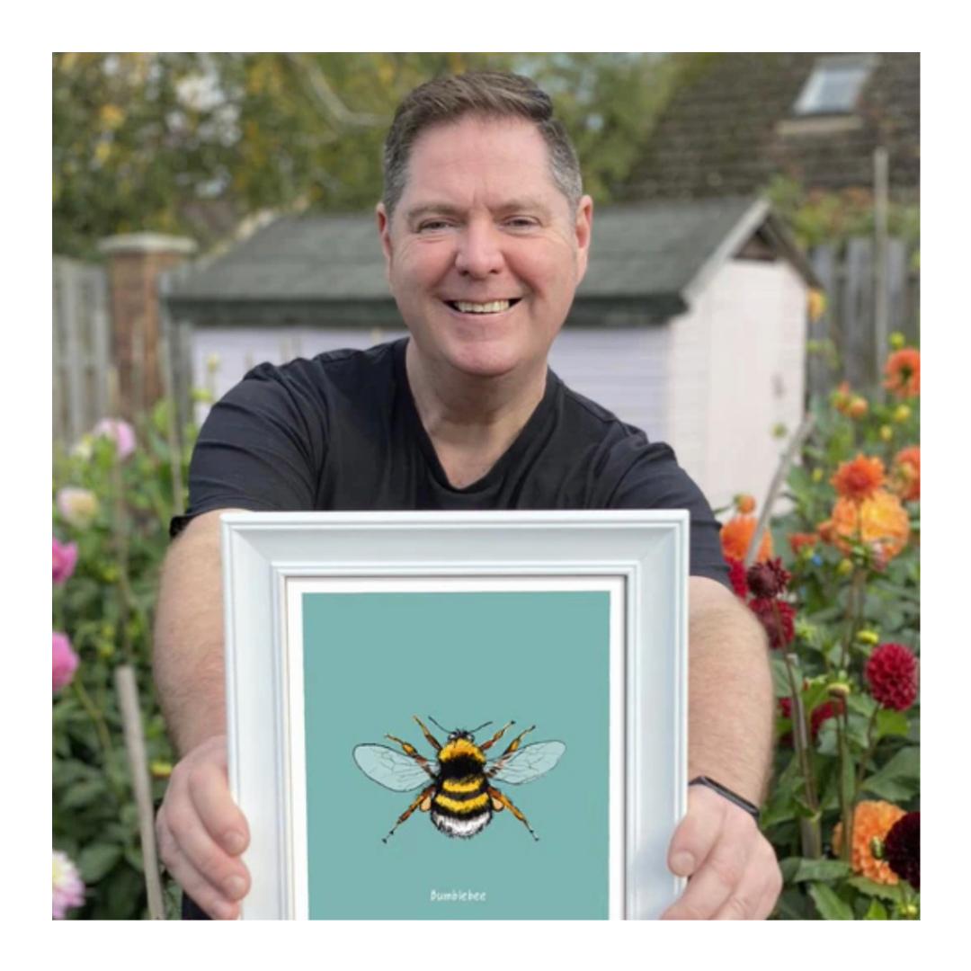 Tom Laird of Tom Laird illustration showing an iPad drawn bumblebee