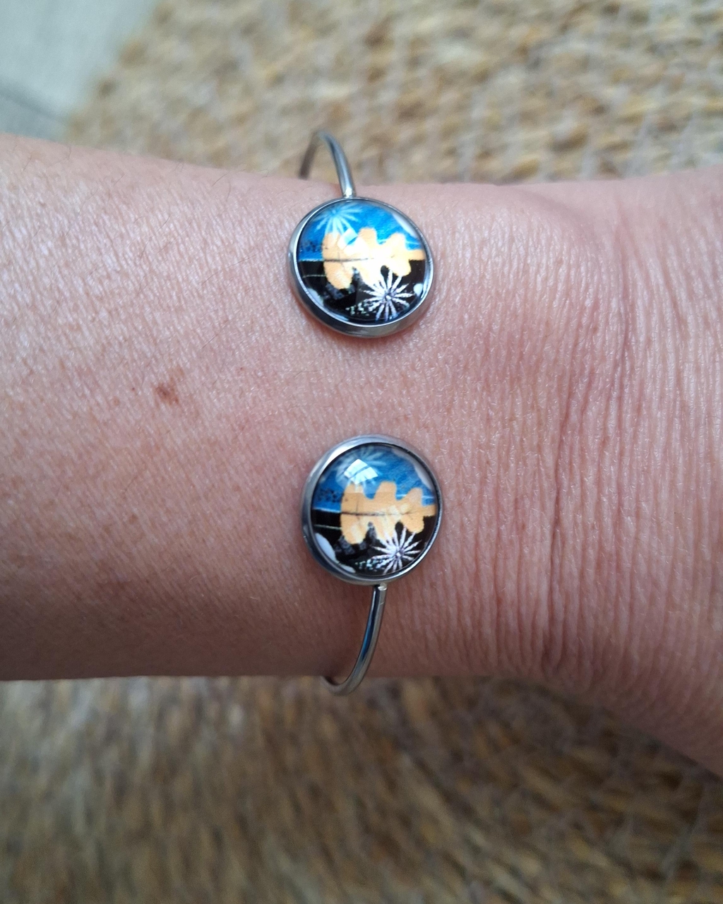 Cabochons 12mm sur bracelet