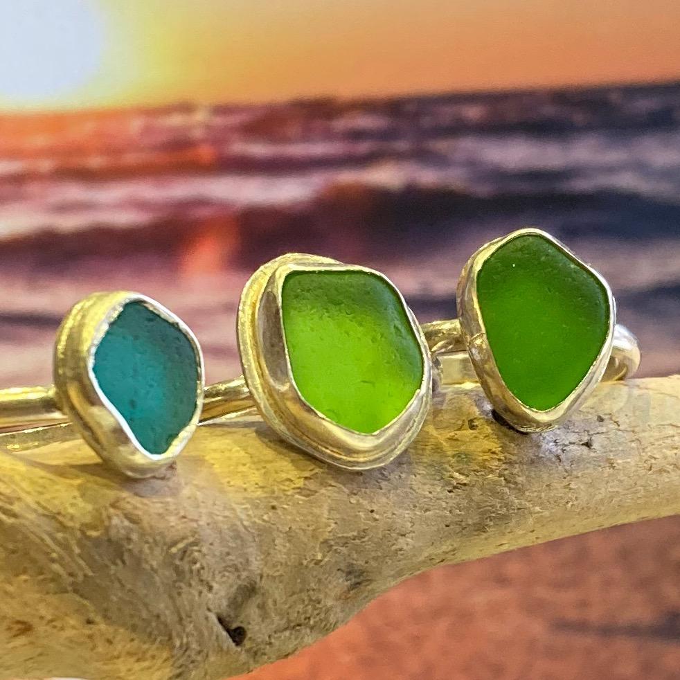 Handmade Sea Glass Rings
