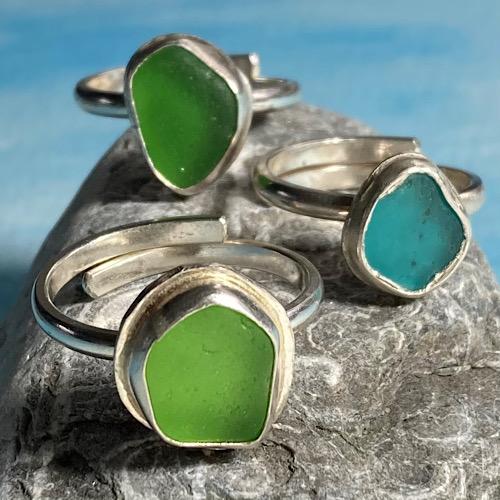 Handmade Sea Glass Rings