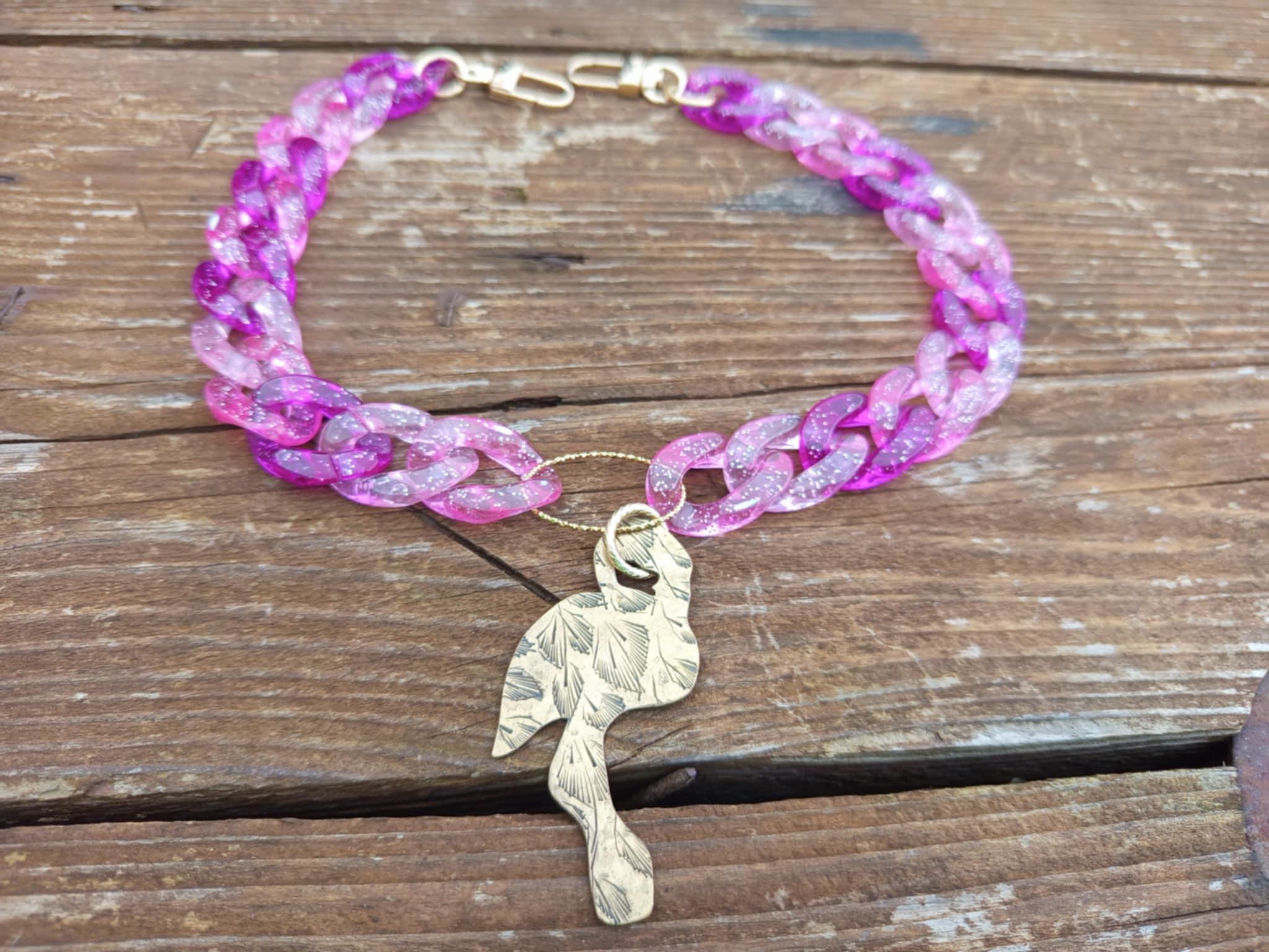 Collier maillons acrylique