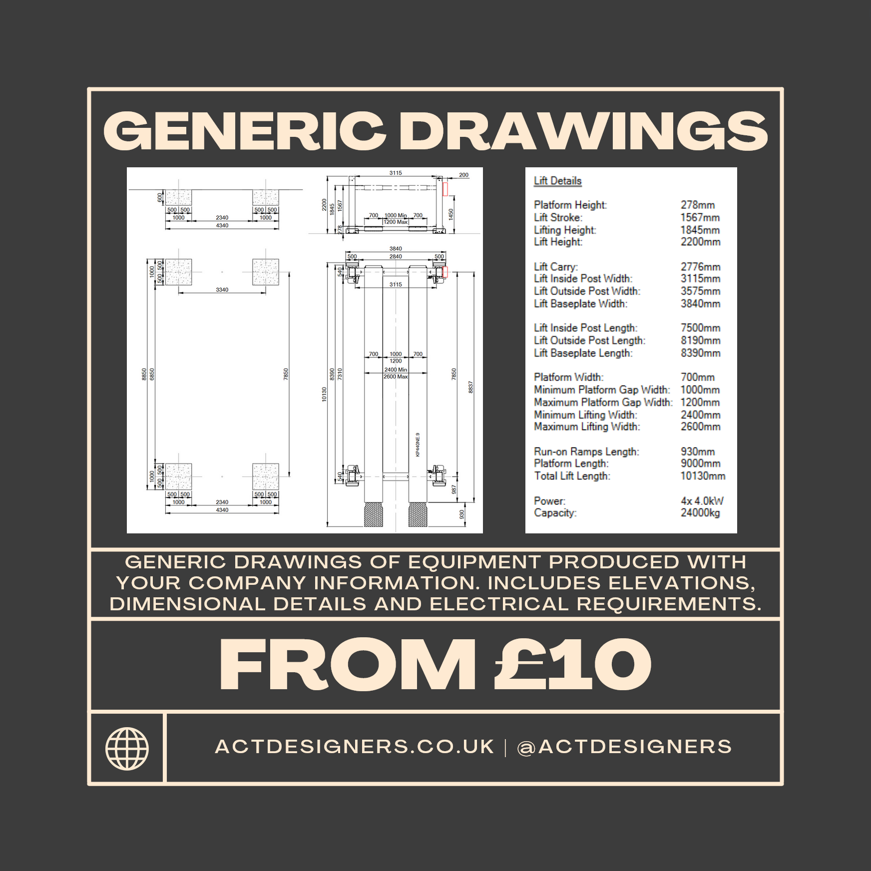 Looking for high-quality and accurate equipment 2D CAD drawings? Our generic drawings include dimensional details, elevations, electrical requirements, construction estimates, and more - all customizable with your company's information. Stored on our servers for easy access, these drawings are perfect for creating effective advertisements, posters, and spec sheets.