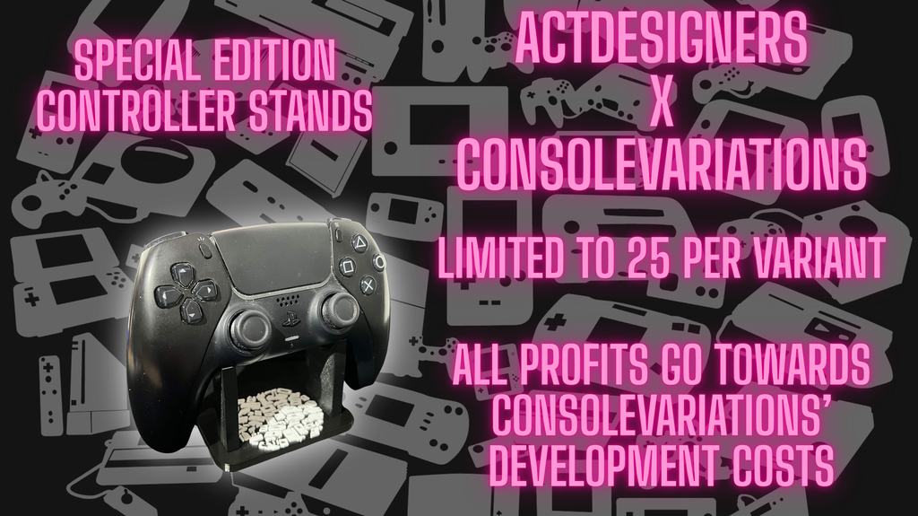 We've partnered with Consolevariations to create a limited edition controller stand!
All profits will go towards Consolevariations to pay for the development of CV 4.0.