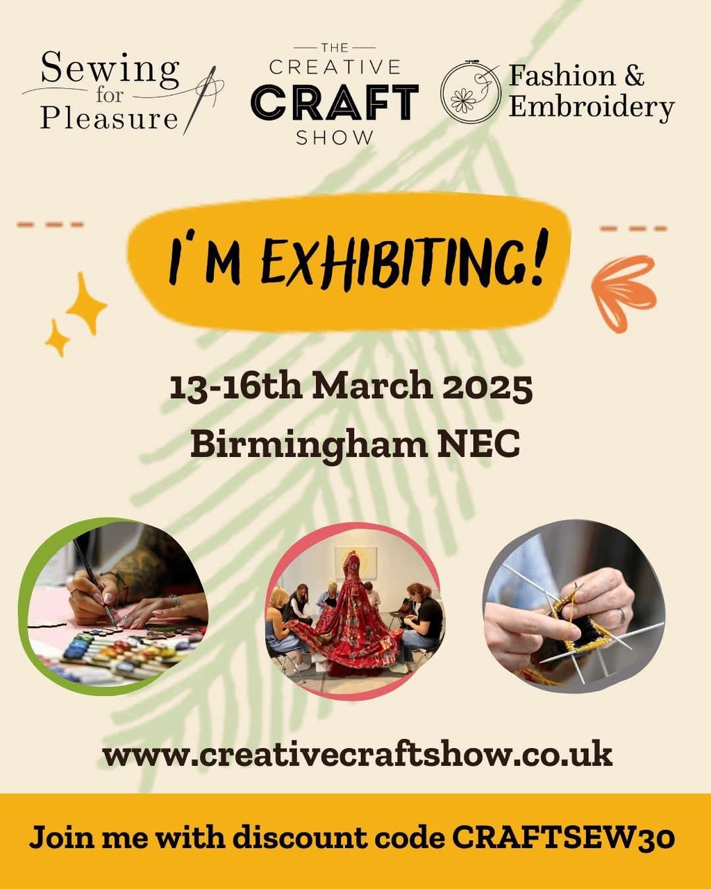 Mark and I (Kaydee) are all set up for the next few days at NEC Birmingham for the The Creative Craft Show ! Come along and see us and all of our amazing new kits here in Hall 20 at D19! 

Come and find us and join our Competition too- sign up for our mailing list and tell us your favourite craft and you could win 5 free kits!