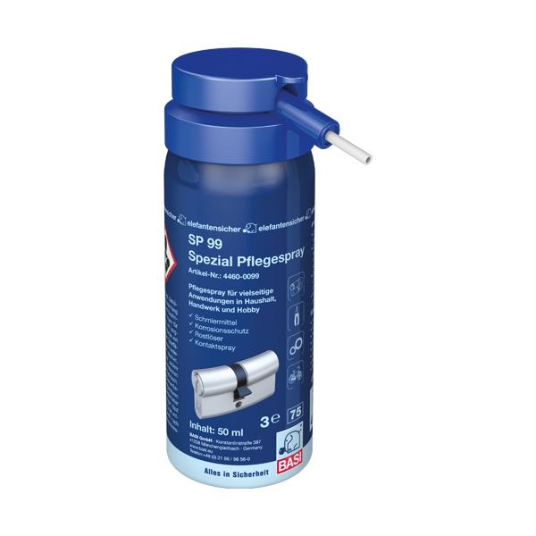 SP 99 Spezial-Pflegespray von BASI, 50 ml Dose zur Pflege und Wartung von Schließzylindern, Schlössern und mechanischen Bauteilen