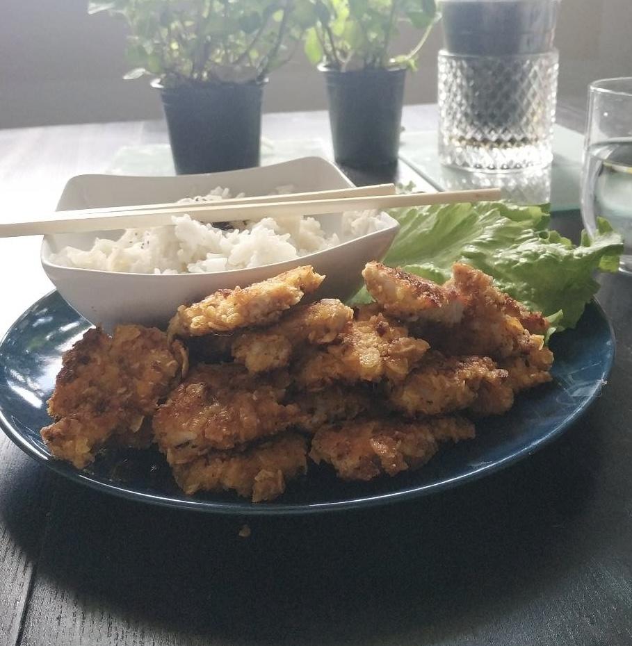 Nuggets de poulet fait maison  et riz blanc 
<!-- Google Tag Manager (noscript) -->
<noscript><iframe src="https://www.googletagmanager.com/ns.html?id=GTM-NL9DZTZ8"
height="0" width="0" ></iframe></noscript>
<!-- End Google Tag Manager (noscript) -->
