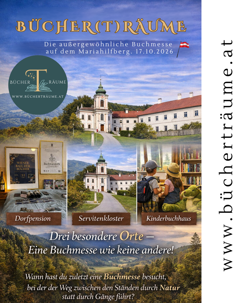 BÜCHER(T)RÄUME Buchmesse am 17.10.2026 auf dem Mariahilfberg
