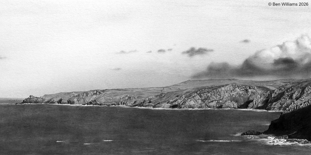 'Bosigran' fine pencil drawing