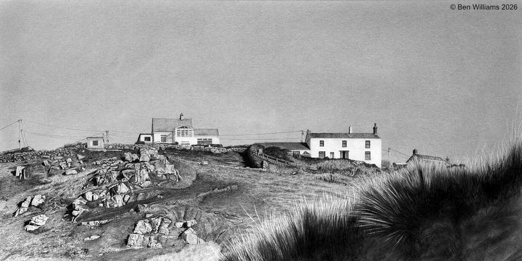 'Sunny Corner' fine pencil drawing