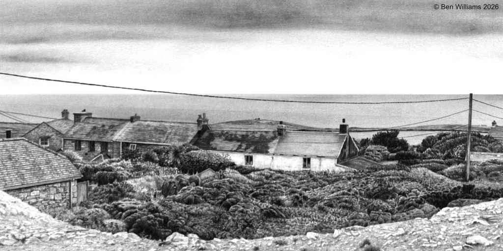 'Higher Levant' fine pencil drawing