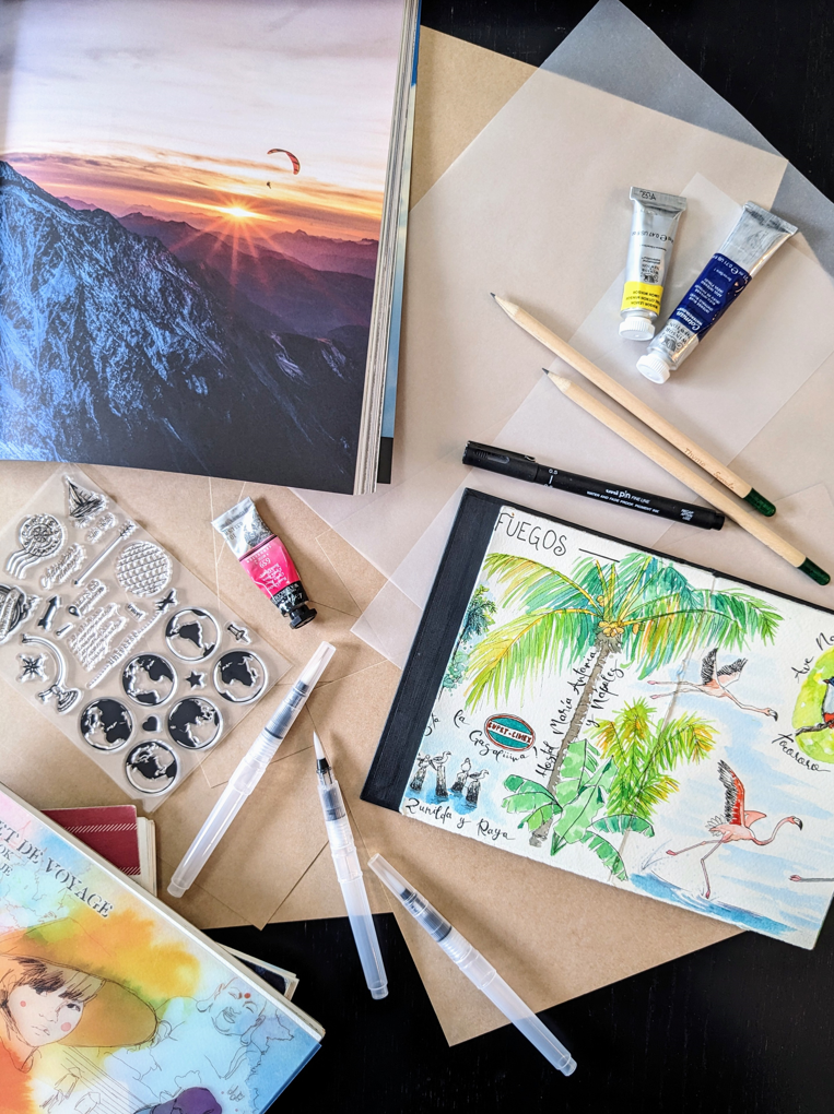 Guide pas à pas et matériel pour créer son premier carnet de voyage