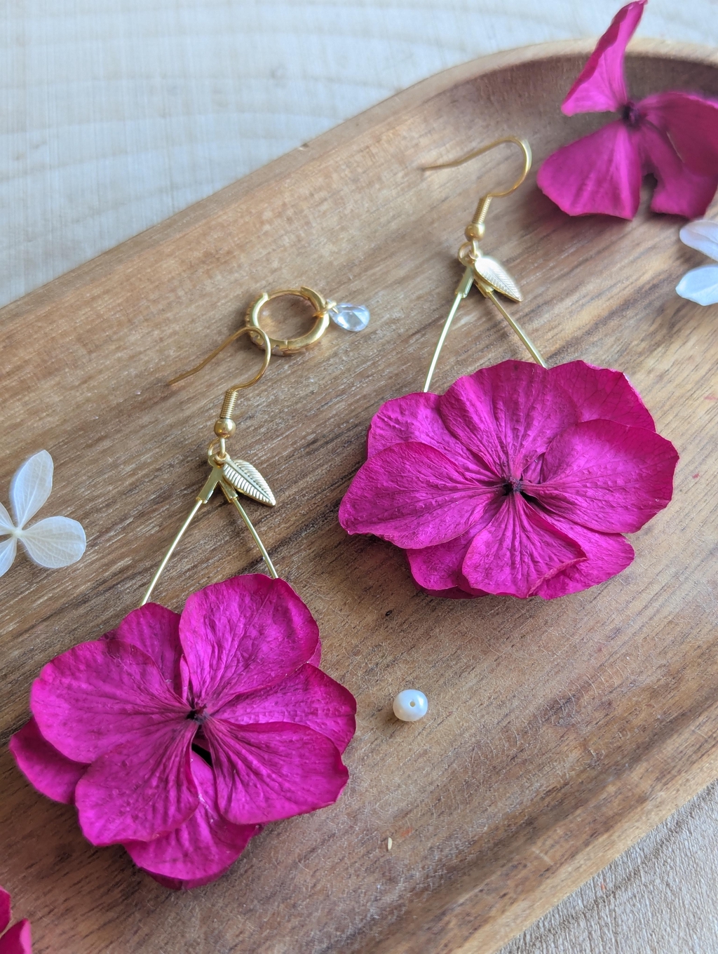 Les Yayettes - Boucles d'oreilles, accessoires mariage, bouquets fleurs séchées, décoration noel, bijoux femme, acier inoxydable, bijoux fleurs séchées 