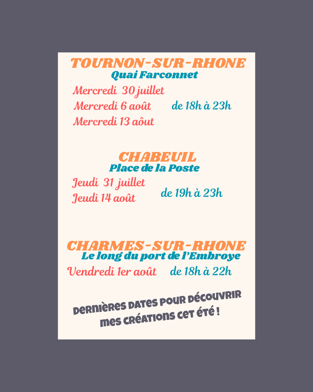 Dates des marchés Les Remodelés en 2025 - Sacs en jeans surcyclés faits main en Ardèche