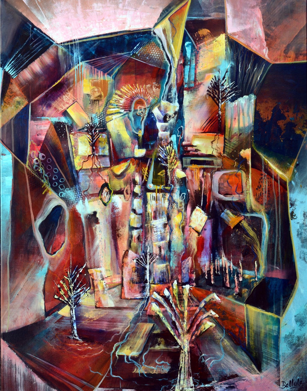 Bellule Art - Tableau abstrait coloré - Le voyage