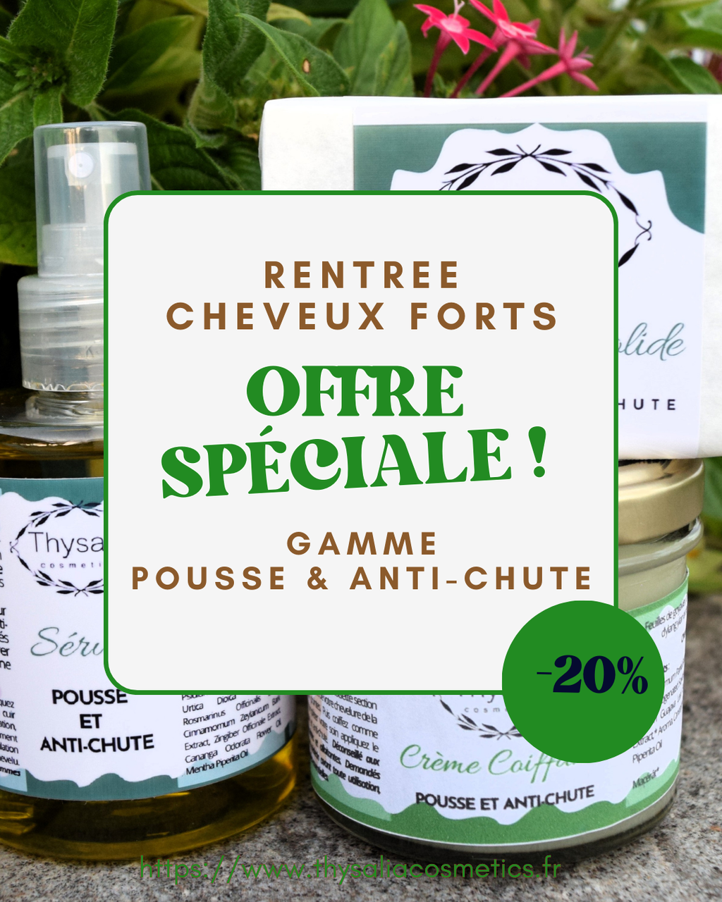 Après l'été vos cheveux ont besoins d'un boost. Notre trio shampoing solide + sérum + crème coiffante de la gamme Pousse & Anti-chute