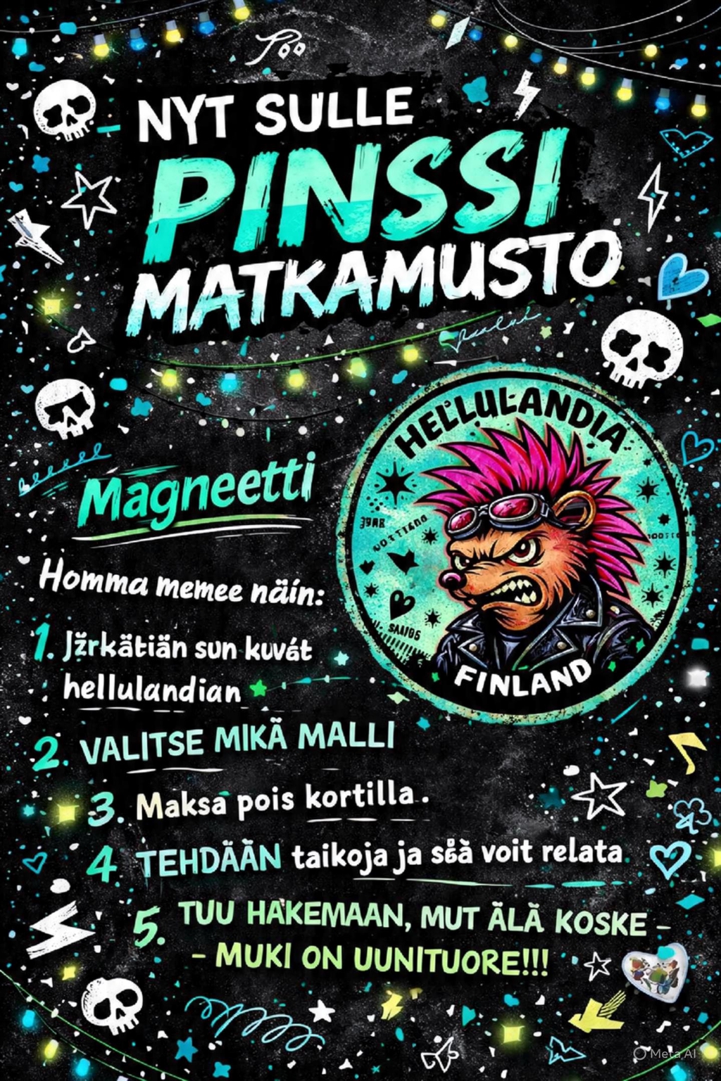 Hellulandian magneetti ja pinssi eli rintamerkki maailmanmatkaaja 