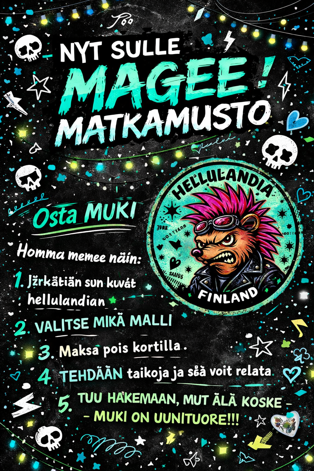 MITEN SAAT ITTELLES HELLULANDIA-MUKIN (ILMAN MITÄÄN SÄÄTÖÄ)