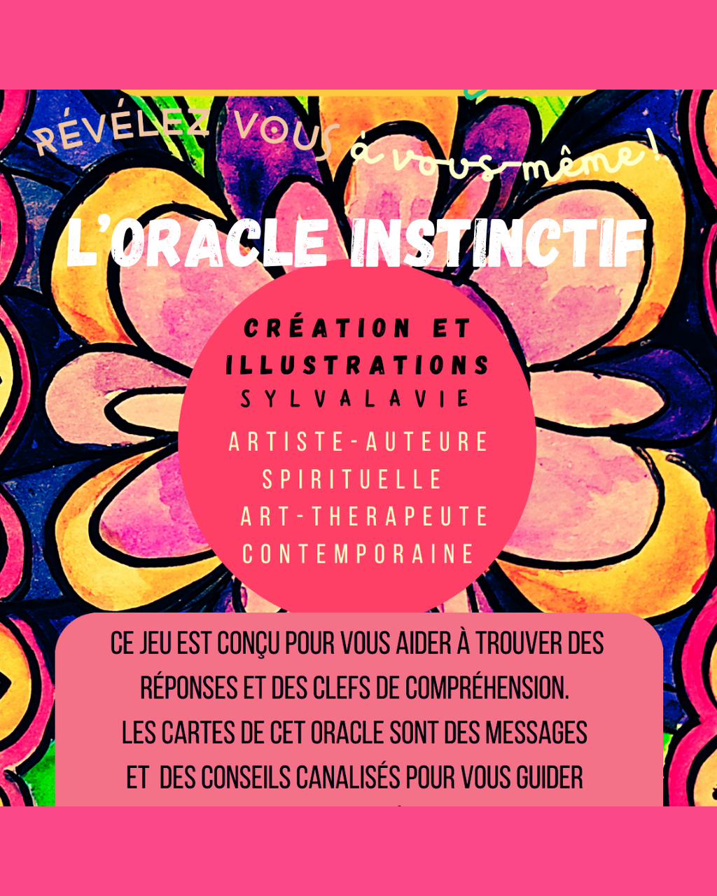 Jeu de 36 cartes Oracle - messages et conseils
5 cartes explicatives
1 livret papier de 48 pages