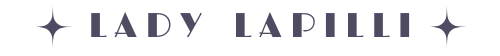 Logo Lady Lapilli, marque artisanale de création de pochettes pour livres et liseuses