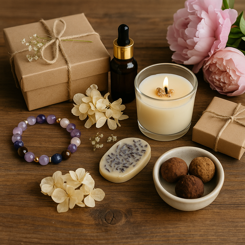 Regalos con alma para sorprender y emocionar. Encuentra velas, pulseras, aromas y objetos únicos pensados para conectar, cuidar y transmitir buenas energías.