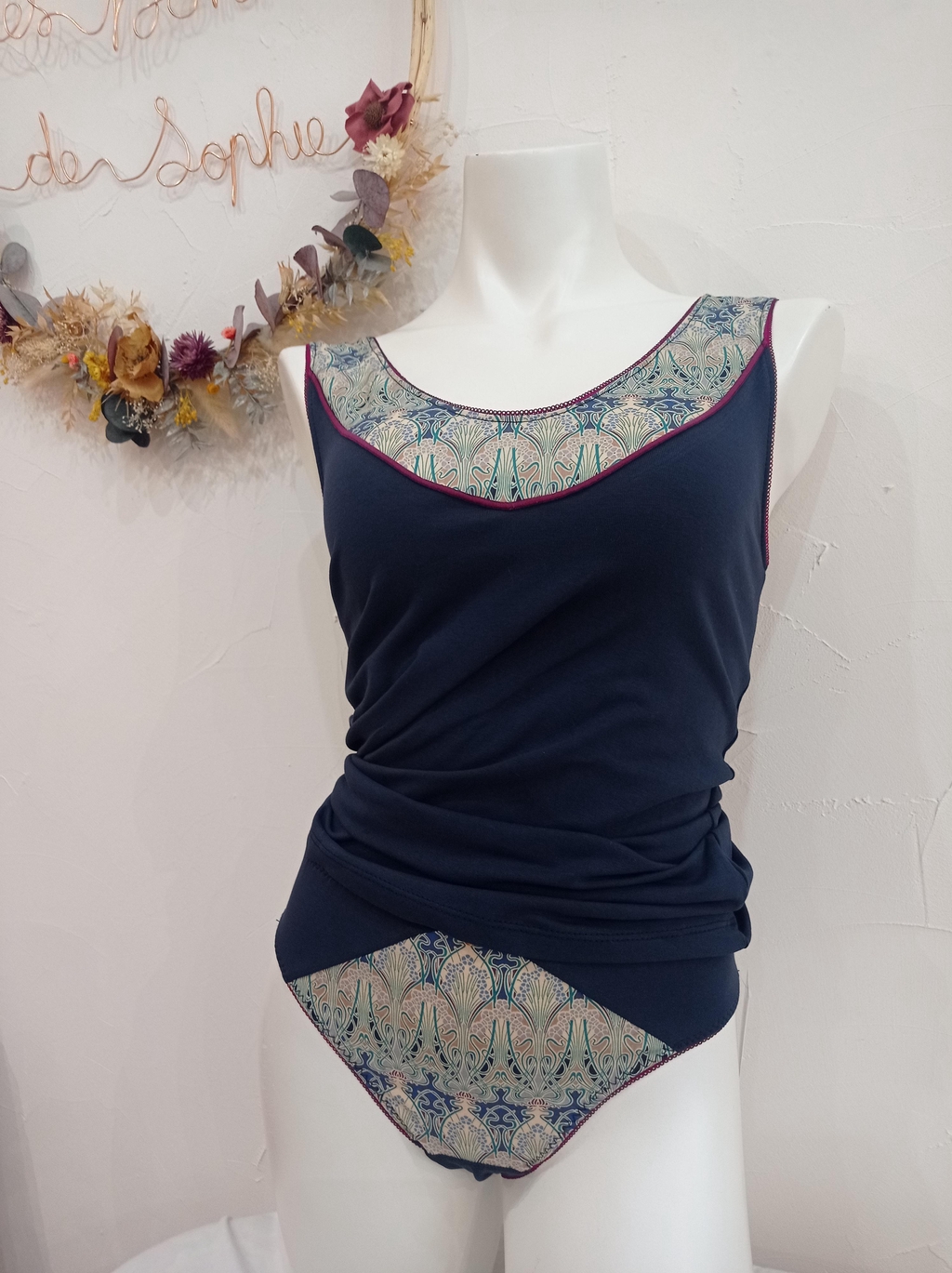 création unique de sous vêtement , lingerie en coton bio 