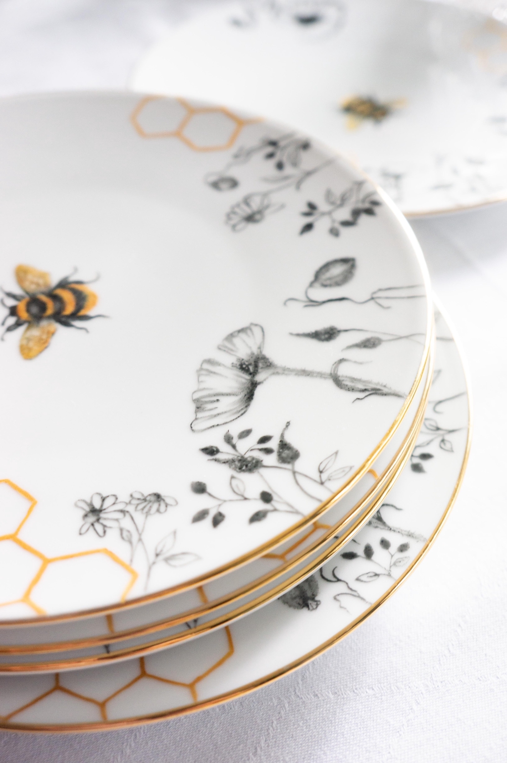 Assiettes à dessert Collection L'Or des Abeilles Annelyse Création