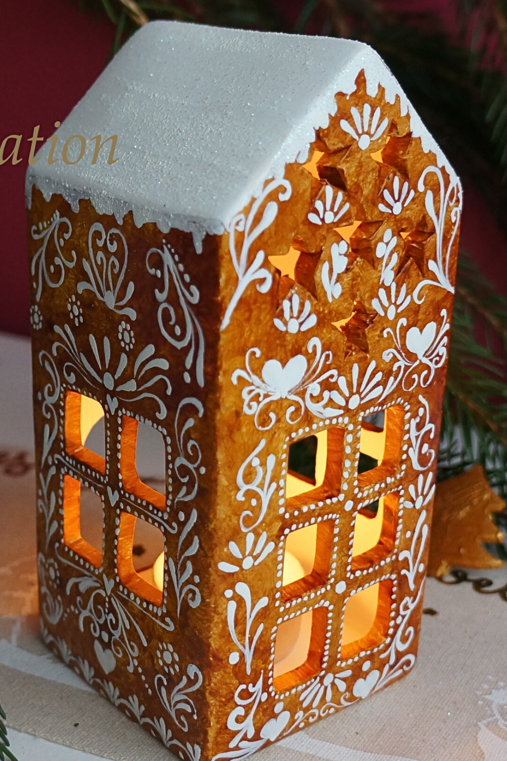 photophore maison pain d'épices Annelyse Création 