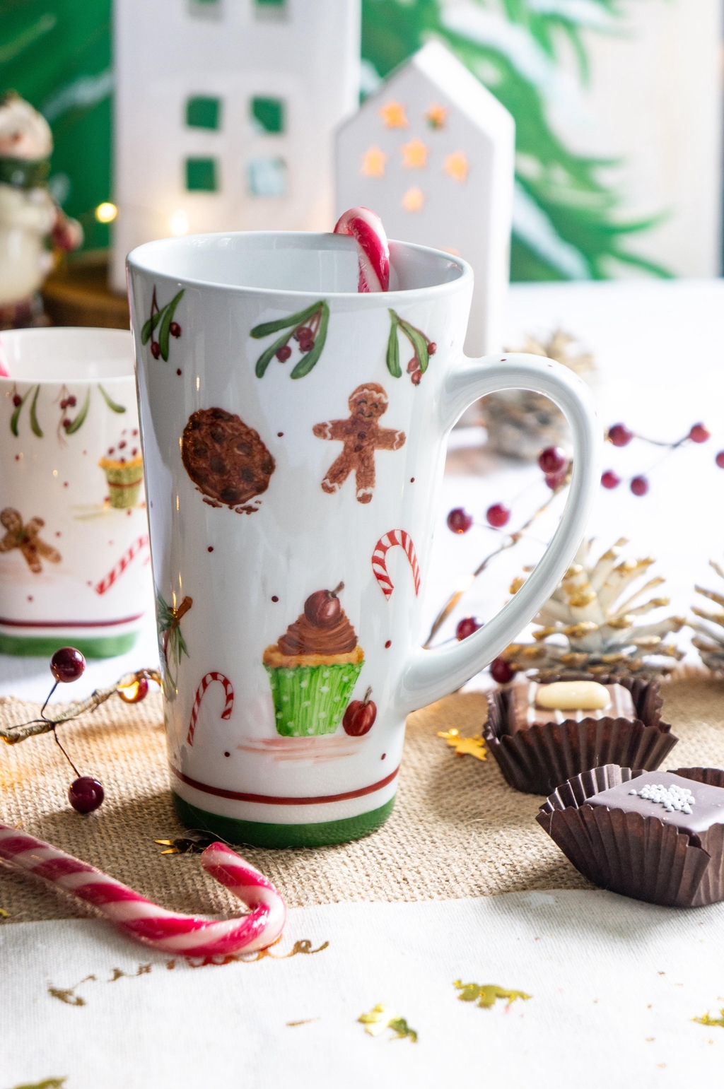 Vaisselle décorée de motif de Noël peint à la main Annelyse Création 
