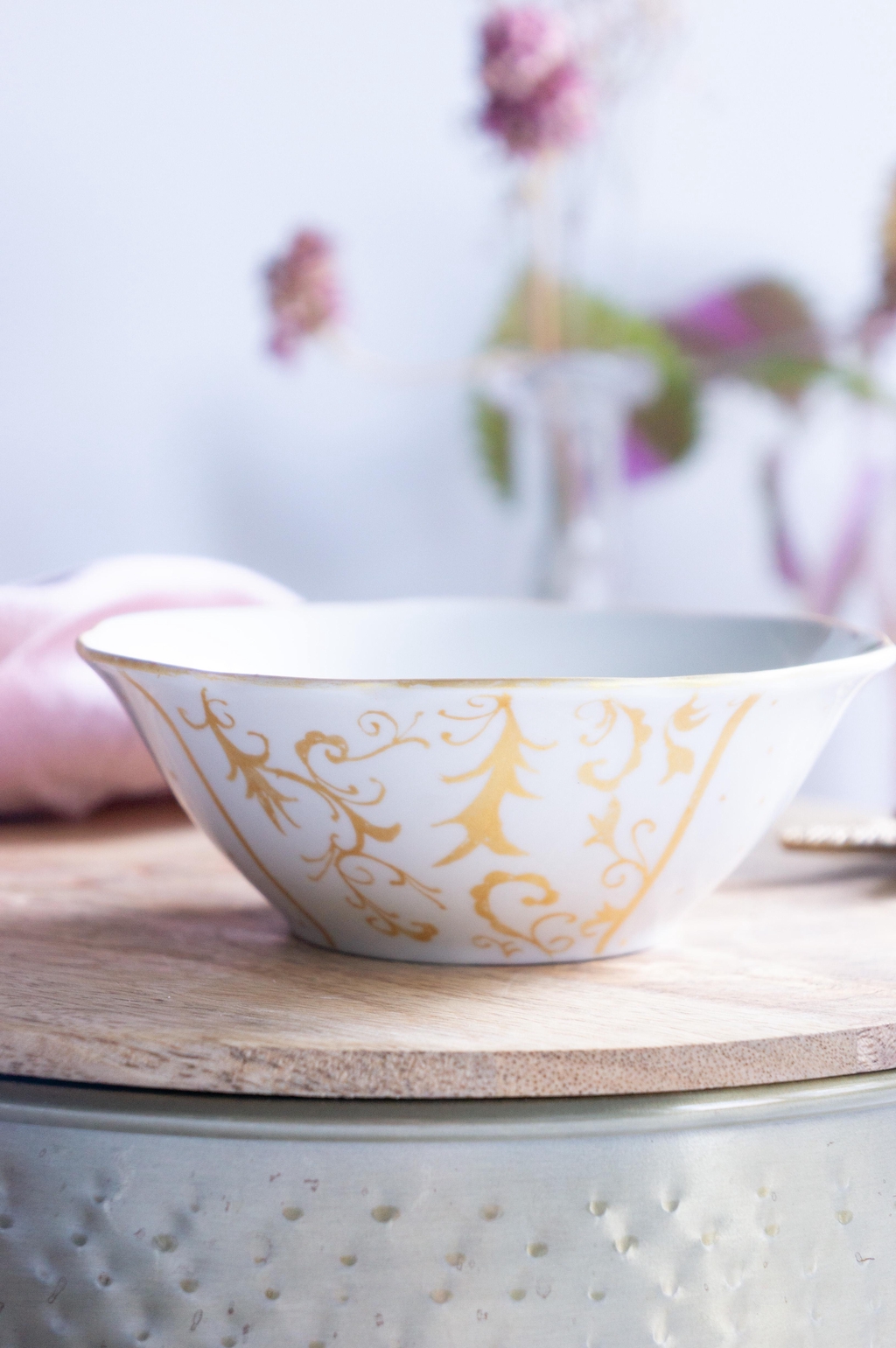 Coupelles vide poche pivoine en porcelaine  Annelyse Création 