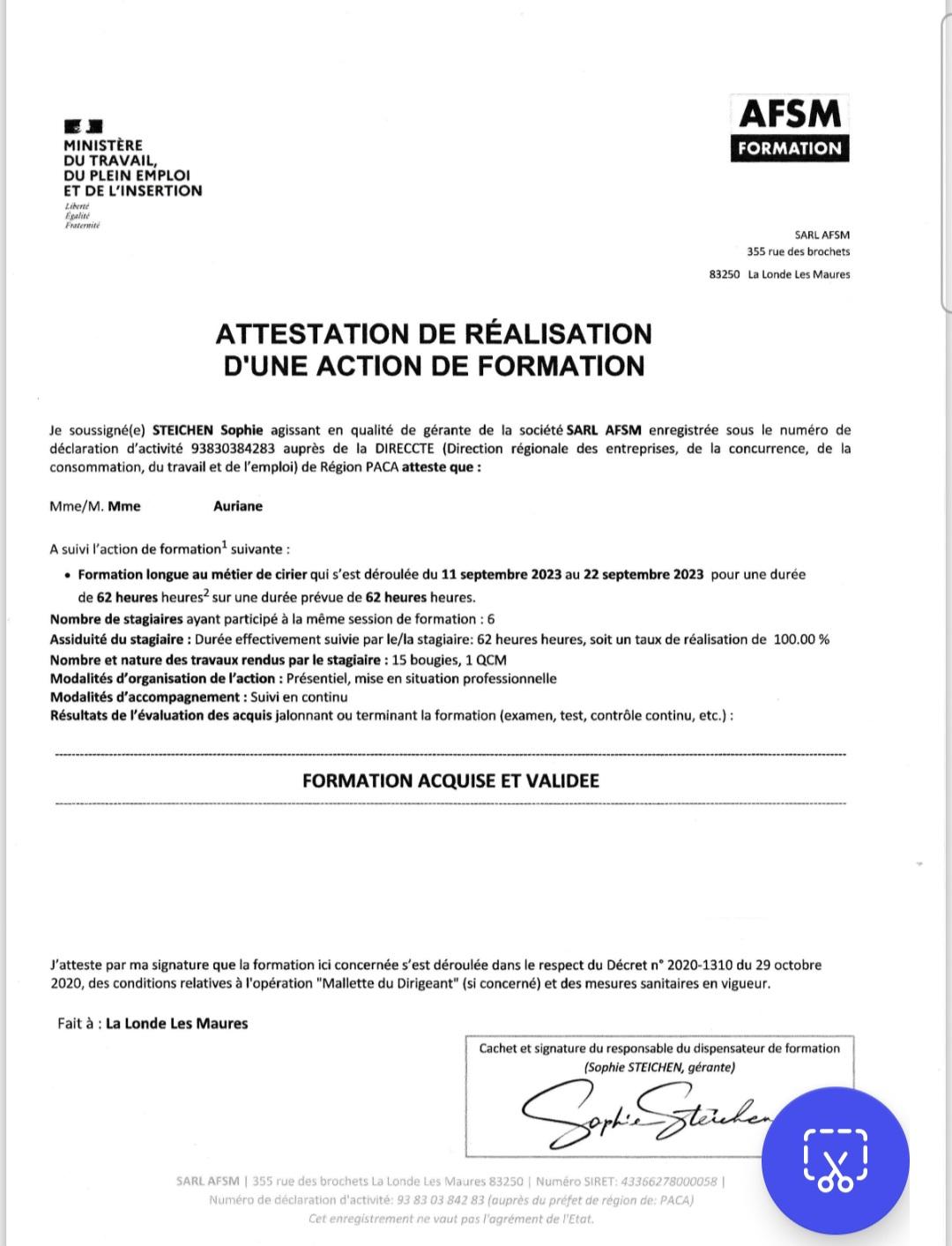 une formation
formation bougie
école de la bougie