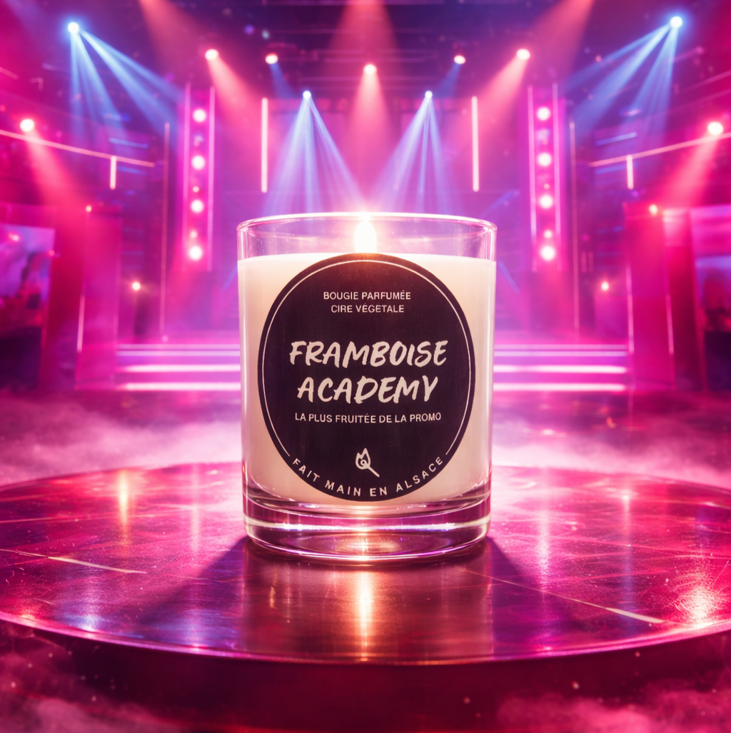 humour
fantaisie
bougie jeu de mot
petite bougie
star academy
framboise academy
bougie parfumée
la petite allumette