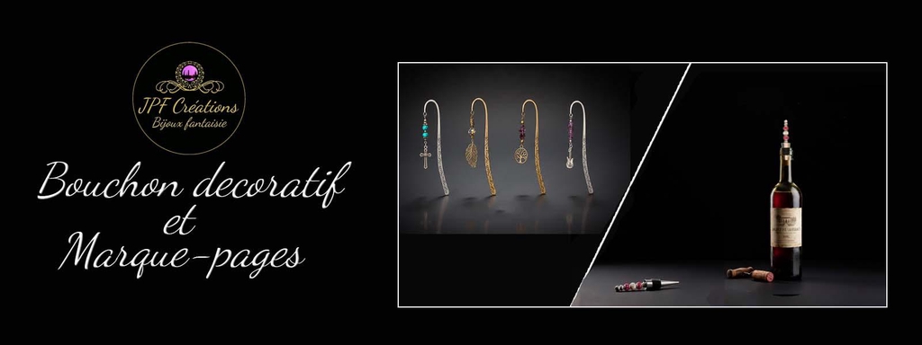 Bouchon de bouteille décoratif, Marque-pages. JPF Créations bijoux fantaisie