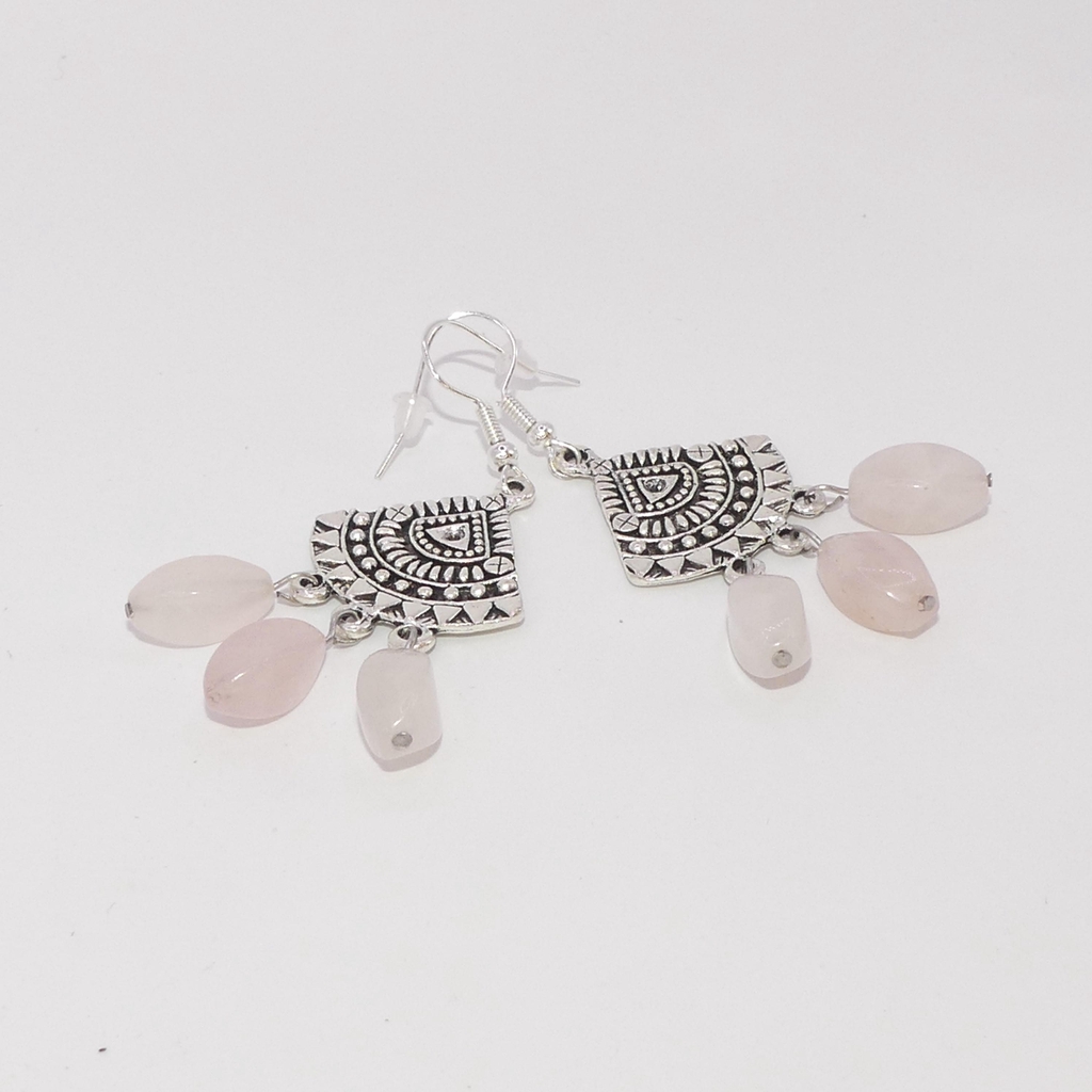 Boucle d'oreille en pierre naturelle | boucle d'oreilles bohême