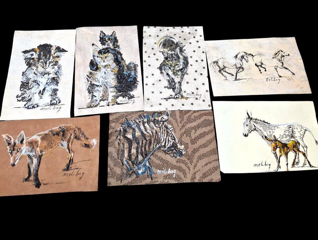 peintures sur cuirs