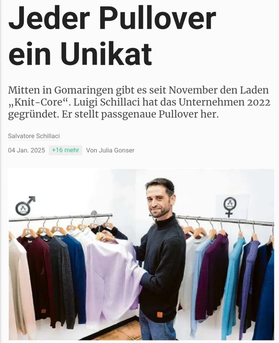 KNIT-CORE / MÄSH im Schwäbischen Tagblatt