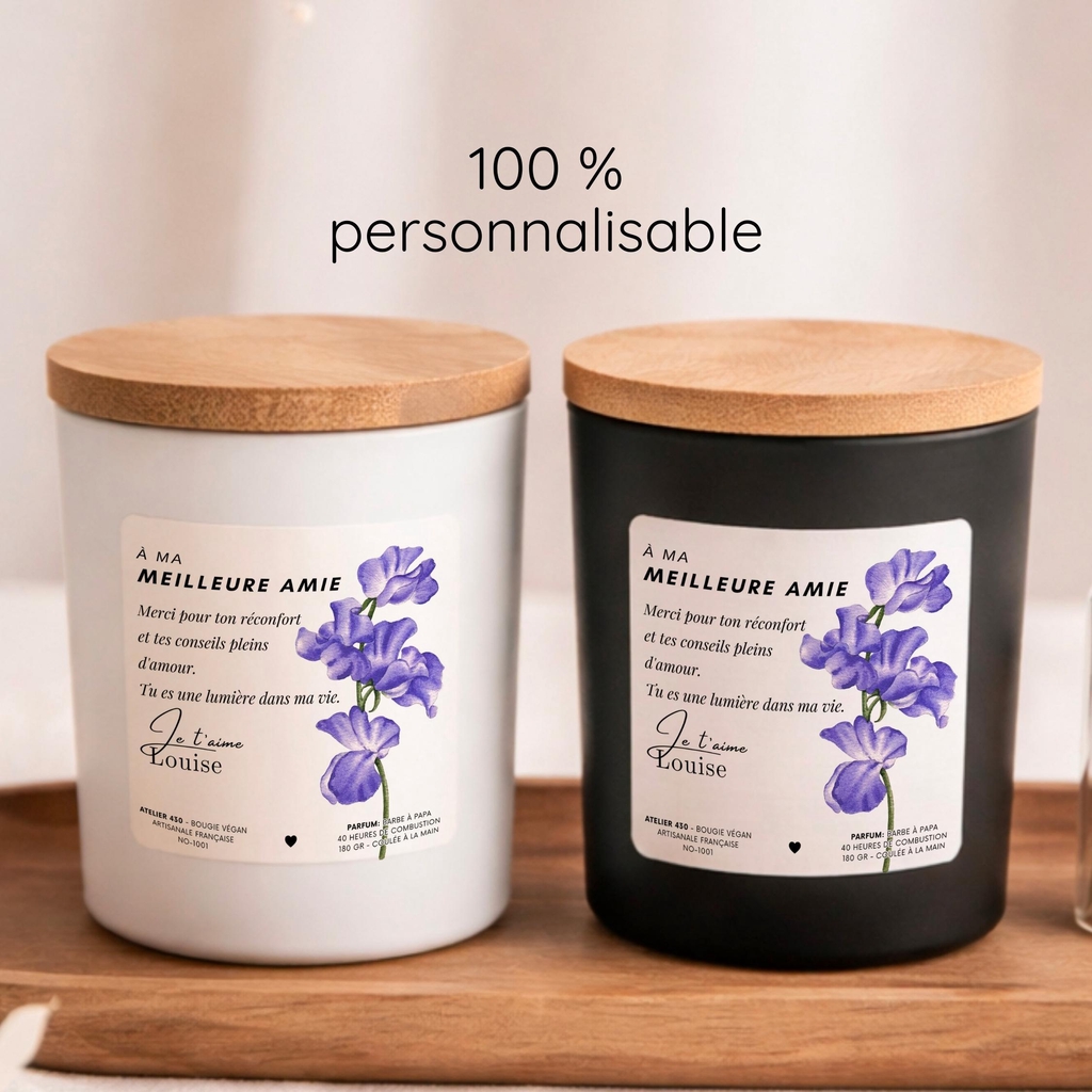 histoire de la marque Atelier 430entièrement personnalisable boutique artisanale de bougies personnalisées parfumées