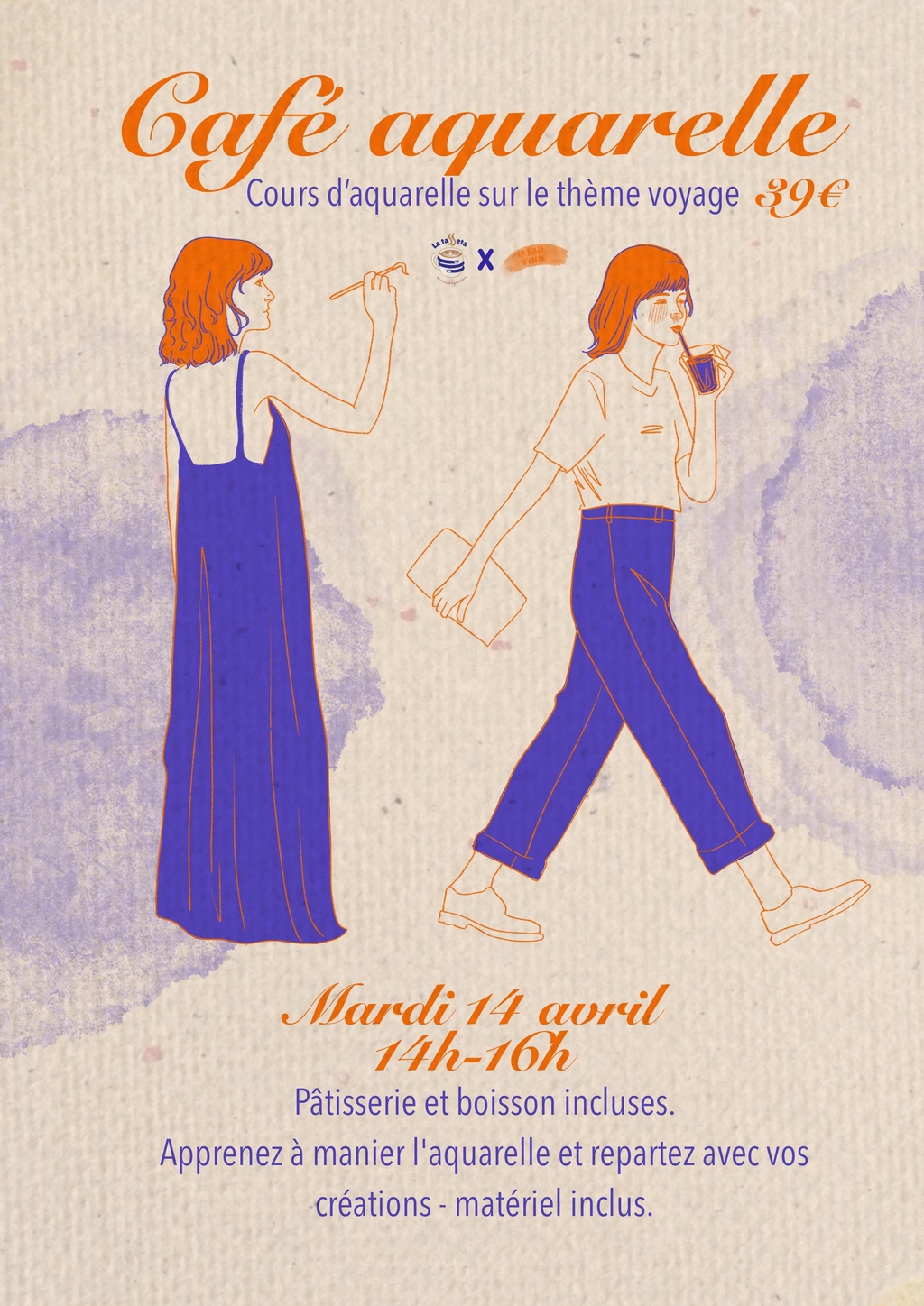 Atelier aquarelle à la Tasseta sur salon de pce 