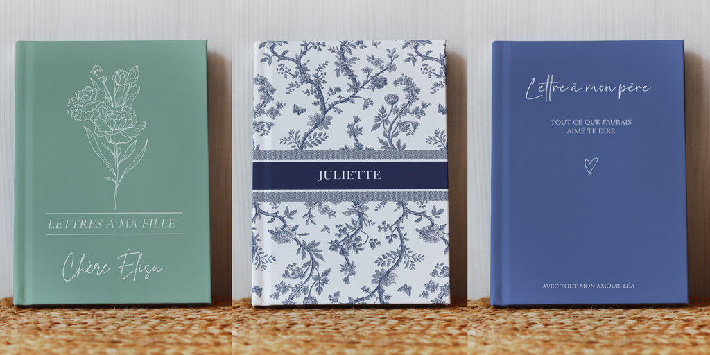 journal personnalisé avec prénom nom en français lettres à ma fille mon père mon fils carnet de notes couverture rigie maisonlulu.fr livraison en france