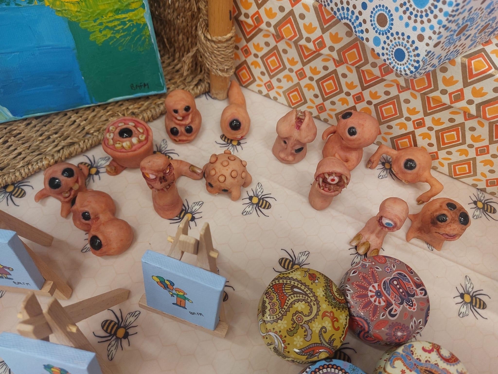 Some handmade Monsters in a Peachish colour