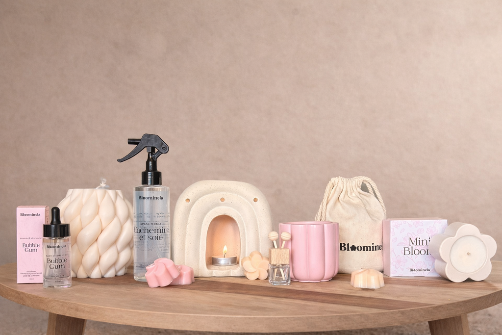 Découvrez les fondants parfumés artisanaux Bloominela en forme de fleur, réaliser a la main en cire végétale d'olive et parfumés avec des fragrances de Grasse. Faciles a utiliser avec un brule-parfum, ils diffusent un parfum intense et durable dans votre intérieur et permettent de changer de senteur selon vos envies.