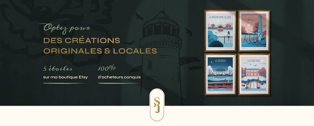 Optez pour des créations originales et locales d'affiches et autres créations en papier.

5 étoiles sur Etsy. 100% d'acheteurs conquis.