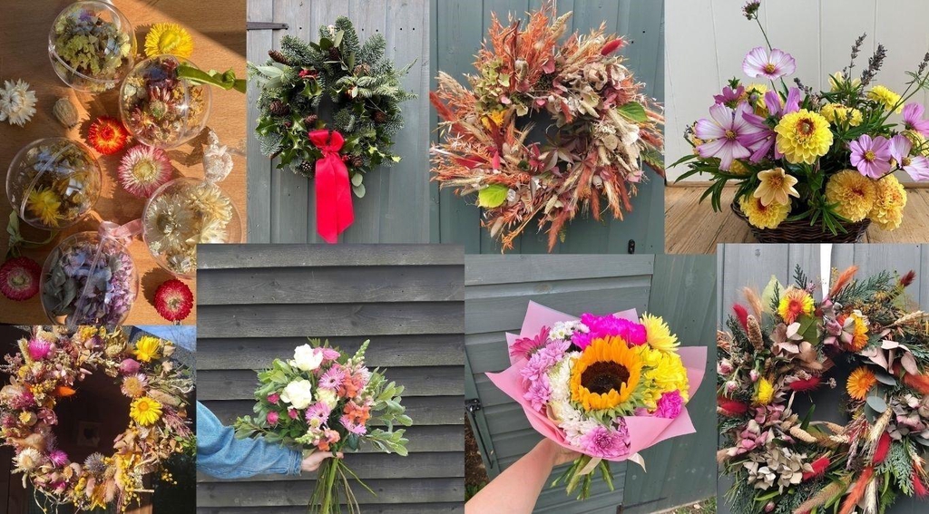 Gallery of wreaths, baubles, bouquets and other floral arrangements.