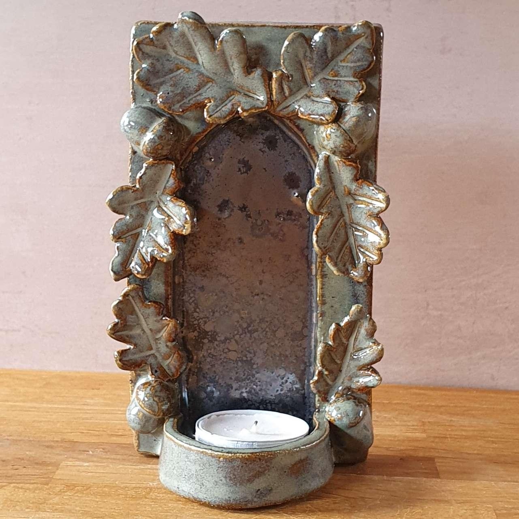 Ceramic wall sconce woodland vibe